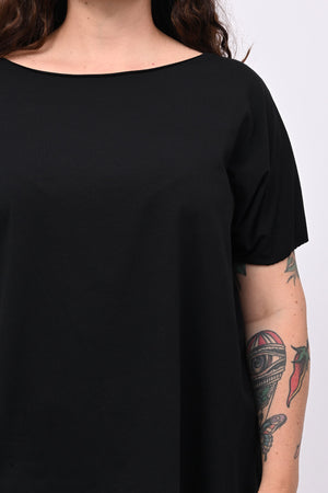 T-shirt over cuciture orlo vivo - Nero