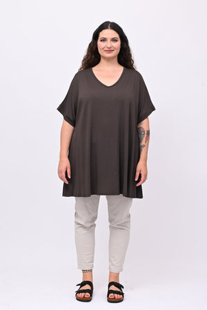 Maglia basica svasata - Moro
