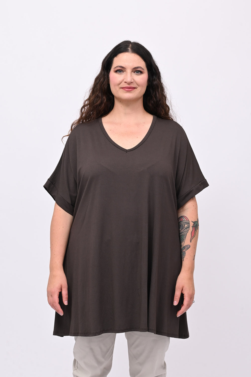 Maglia basica svasata - Moro