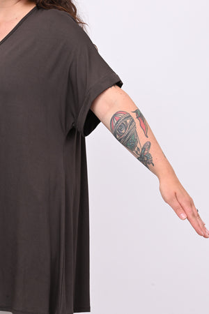 Maglia basica svasata - Moro