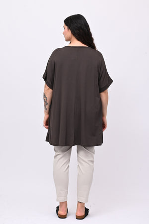 Maglia basica svasata - Moro