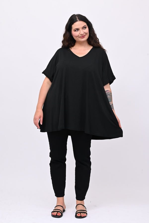 Maglia basica svasata - Nero