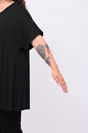 Maglia basica svasata - Nero