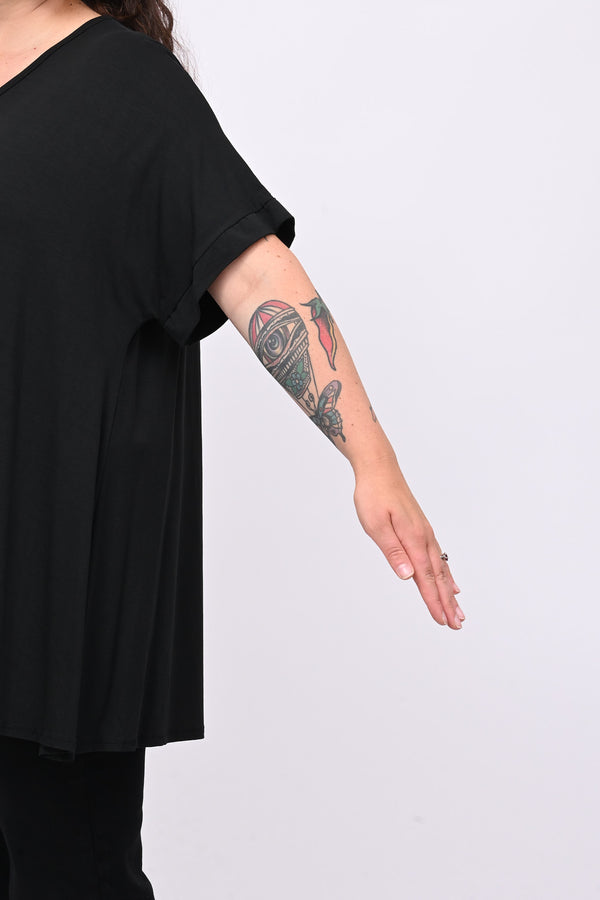 Maglia basica svasata - Nero