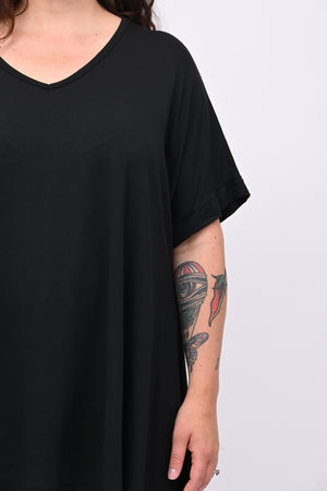 Maglia basica svasata - Nero