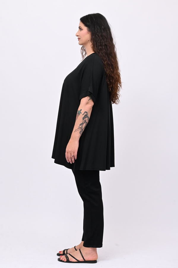 Maglia basica svasata - Nero