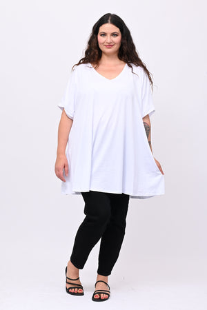 Maglia basica svasata - Bianco