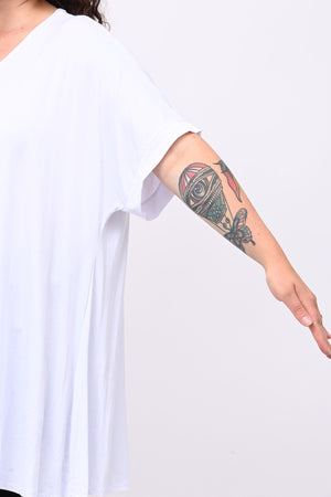 Maglia basica svasata - Bianco