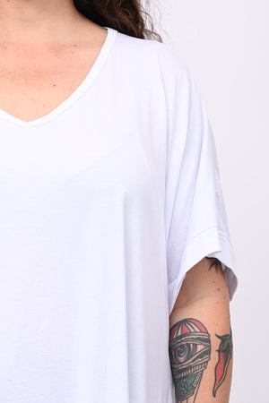 Maglia basica svasata - Bianco