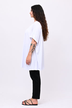 Maglia basica svasata - Bianco