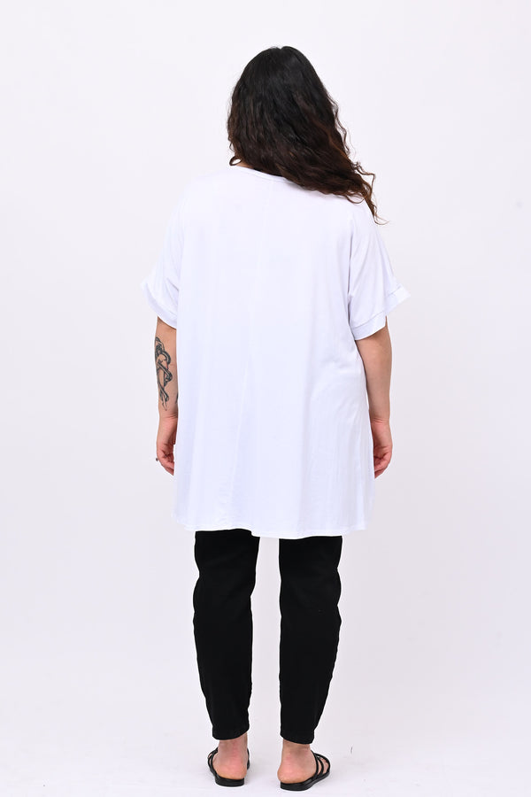 Maglia basica svasata - Bianco