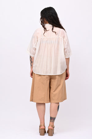 Blusa mussola e pizzo - Burro
