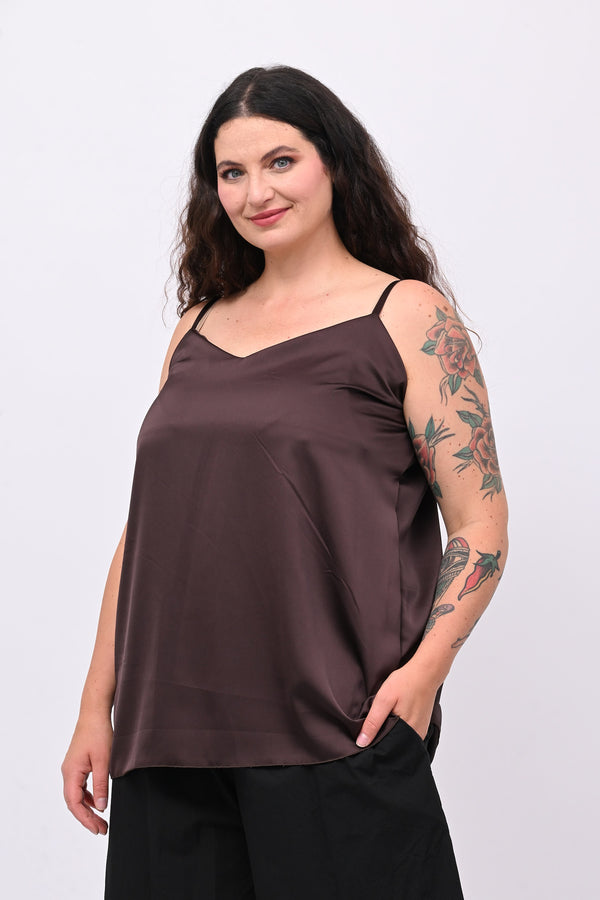 Top raso bretella - Bruciato