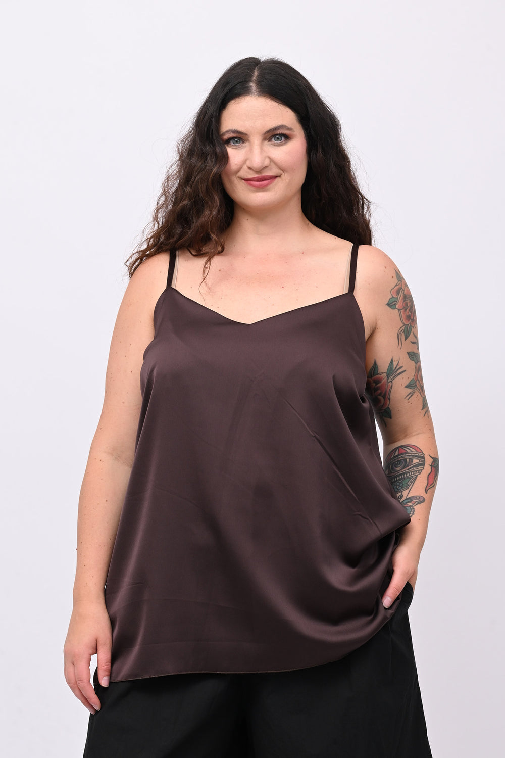Top raso bretella - Bruciato