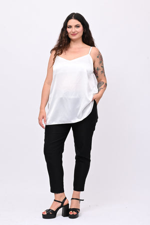 Top raso bretella - Bianco