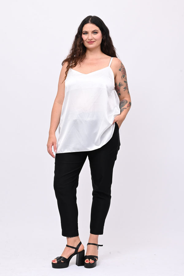 Top raso bretella - Bianco