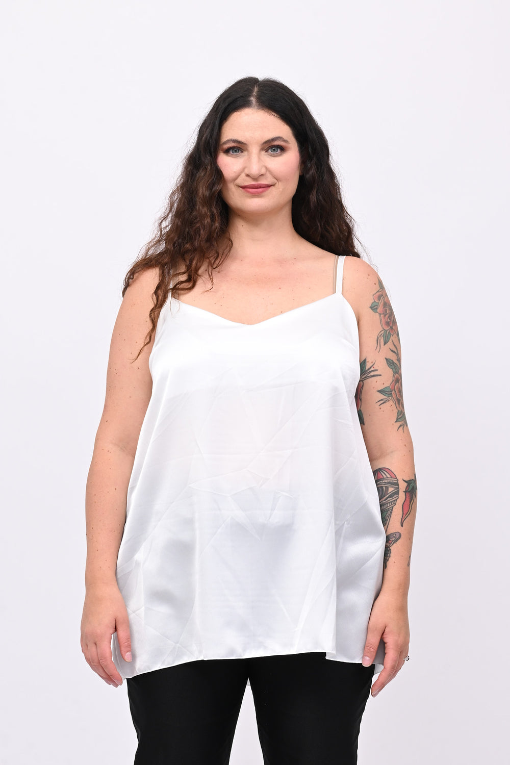 Top raso bretella - Bianco