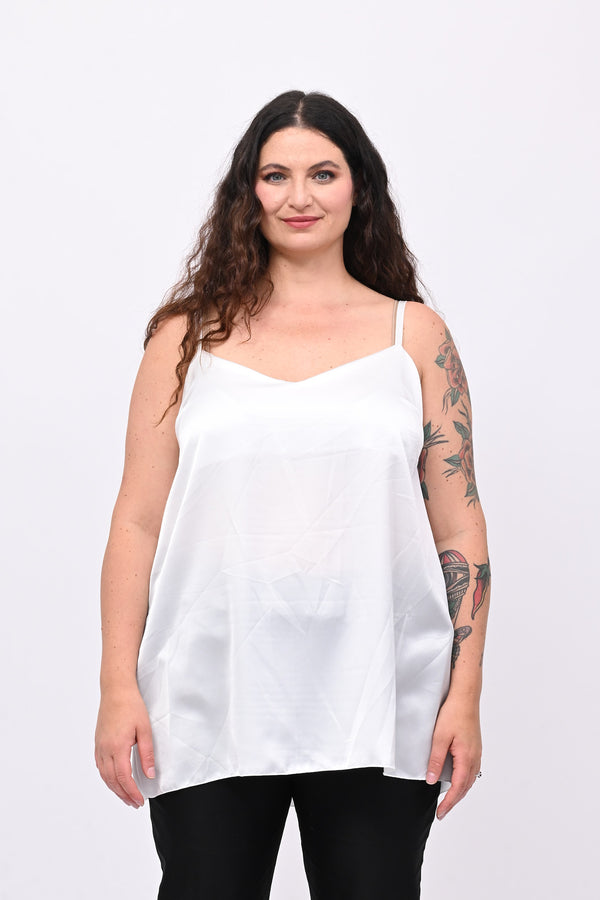 Top raso bretella - Bianco