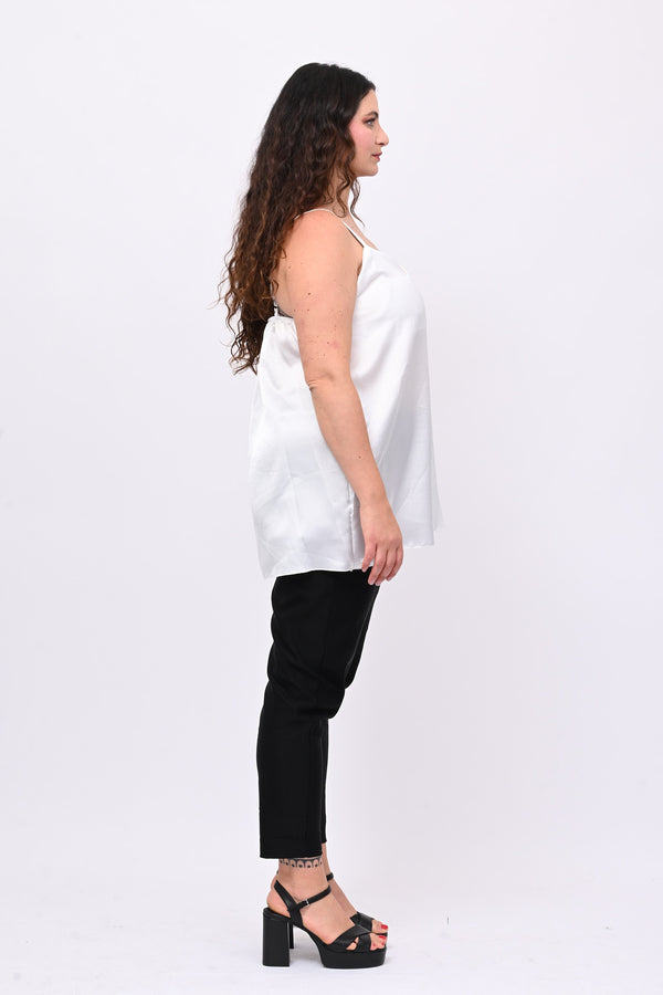 Top raso bretella - Bianco