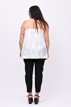 Top raso bretella - Bianco