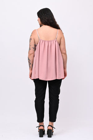Top viscosa pizzo - Rosa
