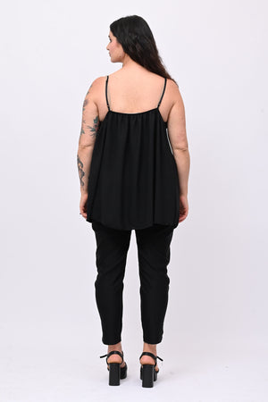 Top viscosa pizzo - Nero