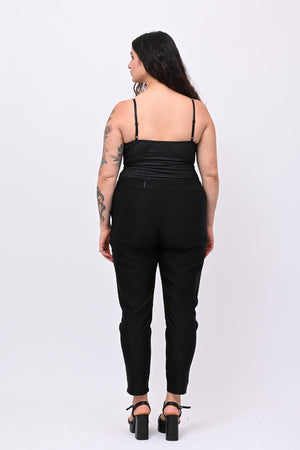 Body jeans strass - Nero