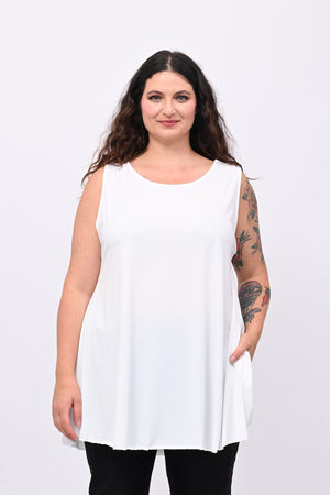 Canotta spalla larga liscia - Bianco