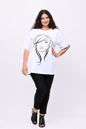 T-shirt viso donna - Bianco