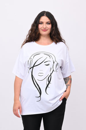 T-shirt viso donna - Bianco