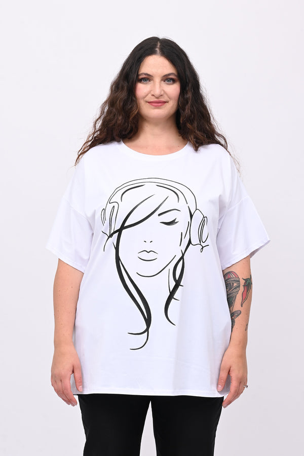 T-shirt viso donna - Bianco
