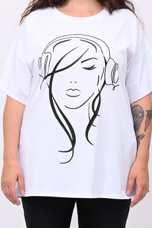 T-shirt viso donna - Bianco