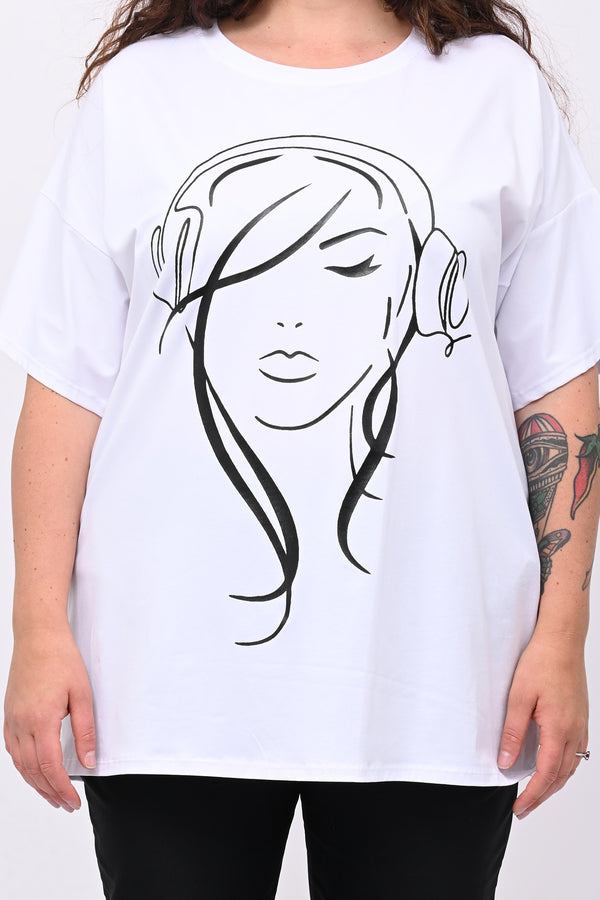 T-shirt viso donna - Bianco
