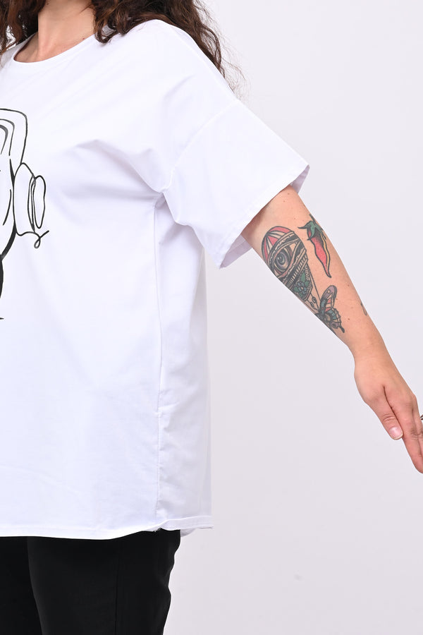 T-shirt viso donna - Bianco