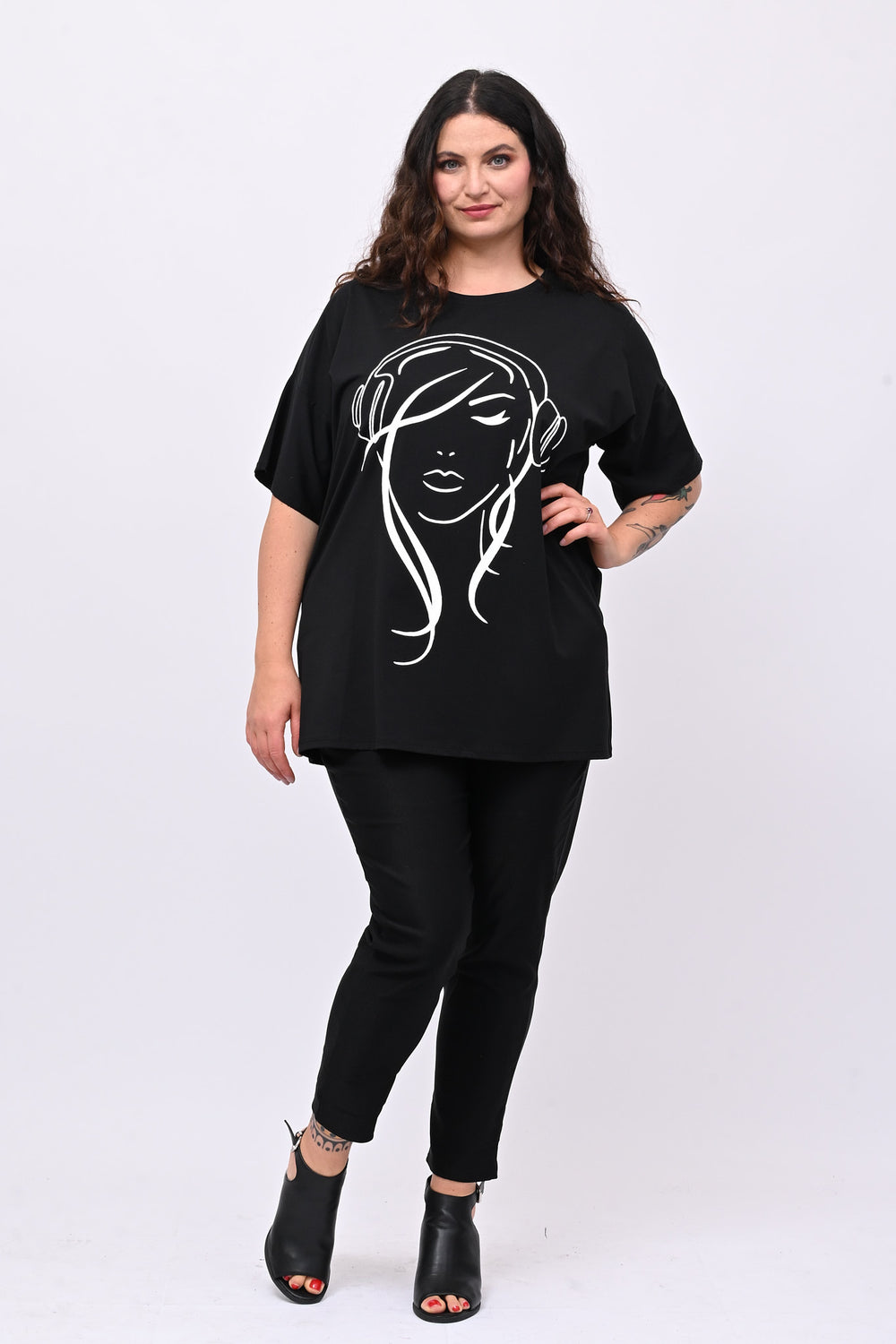T-shirt viso donna - Nero