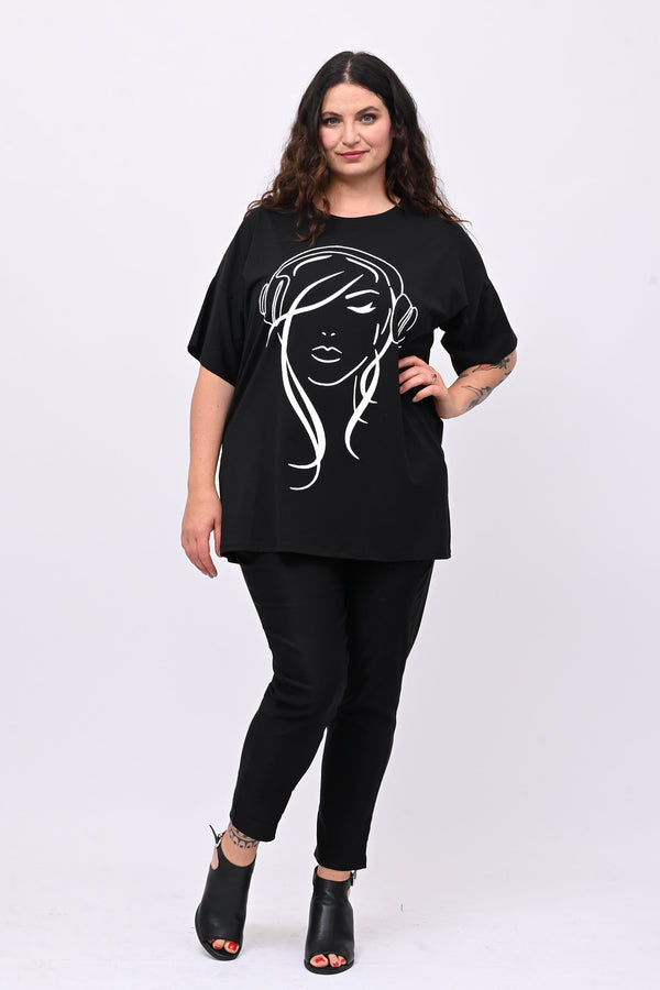 T-shirt viso donna - Nero