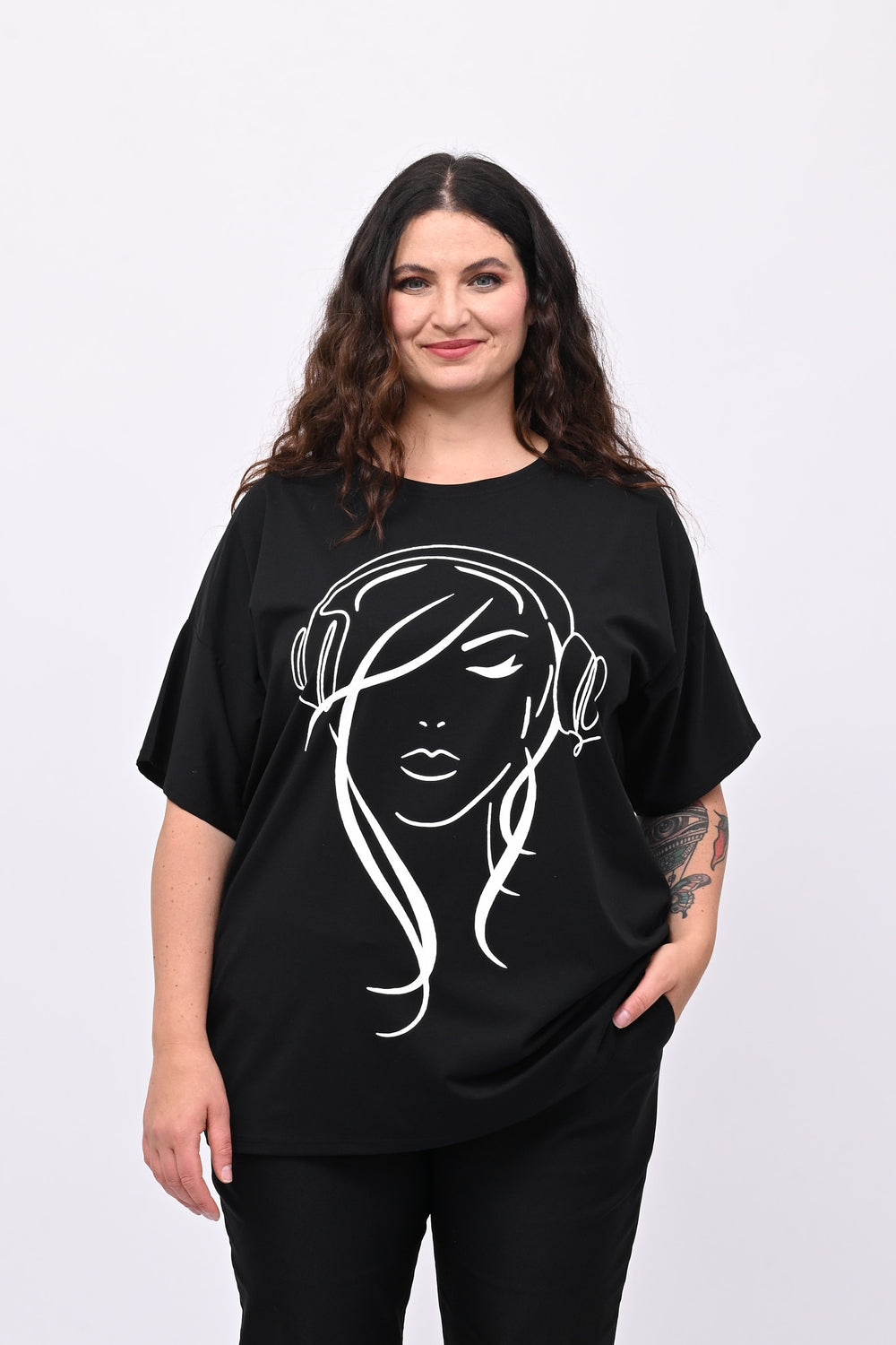 T-shirt viso donna - Nero