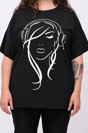 T-shirt viso donna - Nero