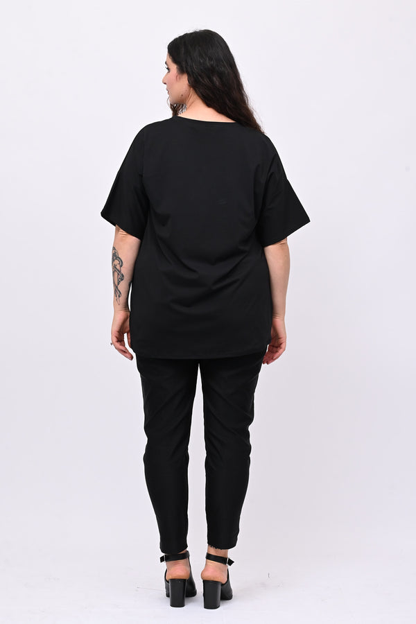 T-shirt viso donna - Nero