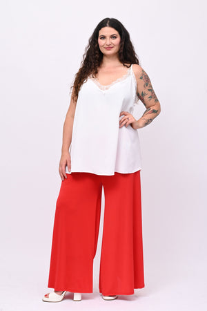 Palazzo Jersey Pant - Red