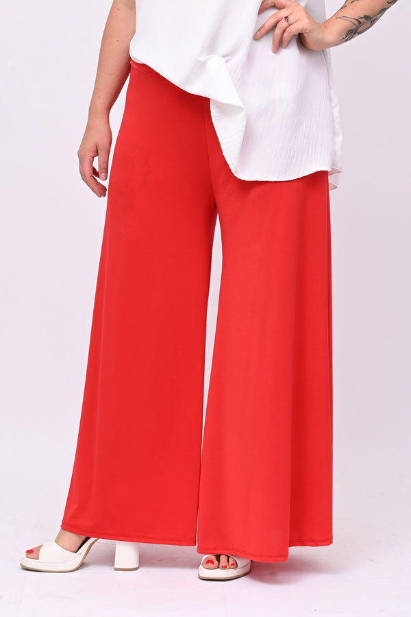 Palazzo Jersey Pant - Red