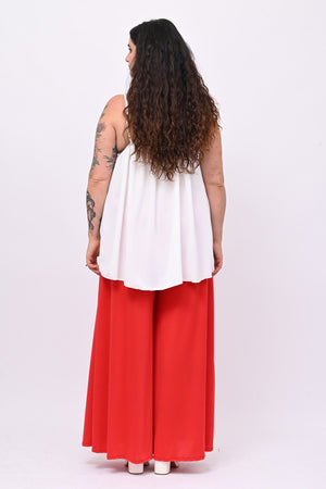 Palazzo Jersey Pant - Red