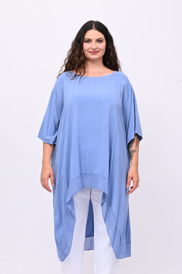 Maxi blusa asimmetrica bordo - Jeans