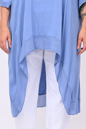 Maxi blusa asimmetrica bordo - Jeans