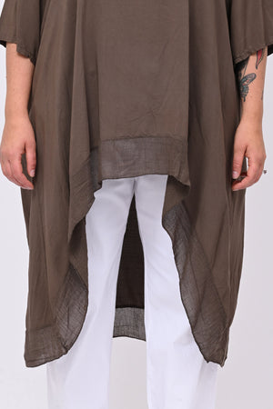 Maxi blusa asimmetrica bordo - Moro