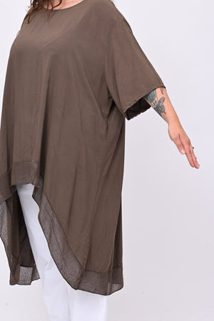 Maxi blusa asimmetrica bordo - Moro