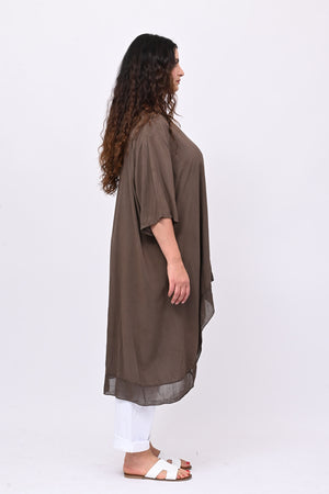 Maxi blusa asimmetrica bordo - Moro