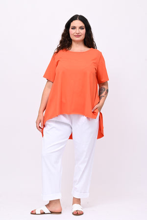 Maglia svasata orlo vivo - Arancio