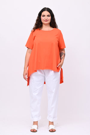 Maglia svasata orlo vivo - Arancio