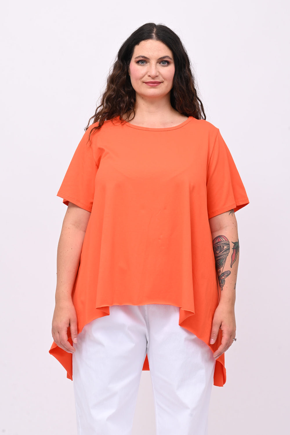 Maglia svasata orlo vivo - Arancio
